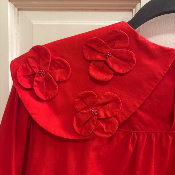 Japanese Brand Dot and Stripes CHILD WOMAN - Beautiful red collar shirt - Picture 3 of 6